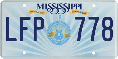 MS license plate LFP778
