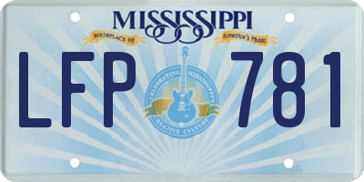 MS license plate LFP781
