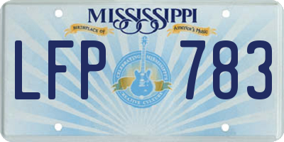 MS license plate LFP783