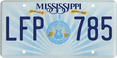 MS license plate LFP785