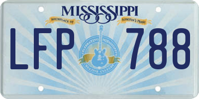 MS license plate LFP788