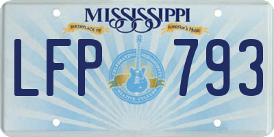 MS license plate LFP793