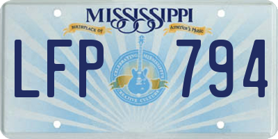 MS license plate LFP794