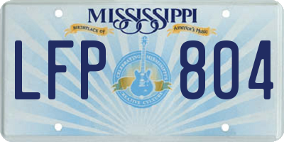 MS license plate LFP804