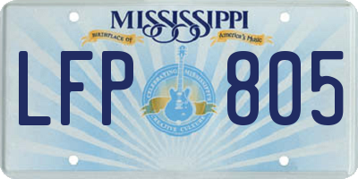 MS license plate LFP805