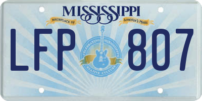 MS license plate LFP807