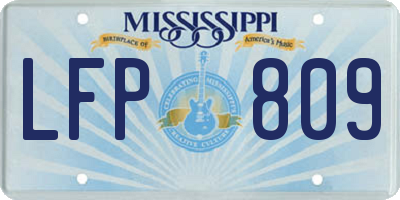 MS license plate LFP809