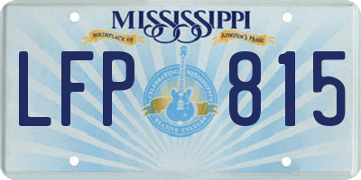 MS license plate LFP815