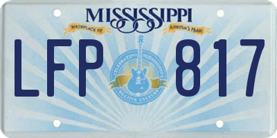 MS license plate LFP817