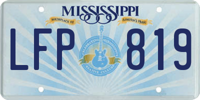 MS license plate LFP819