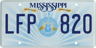 MS license plate LFP820