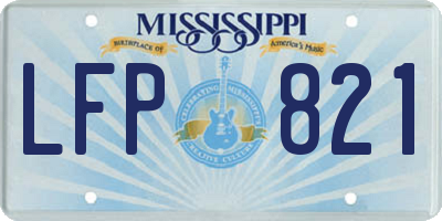 MS license plate LFP821