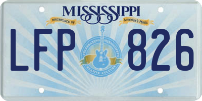 MS license plate LFP826