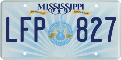 MS license plate LFP827