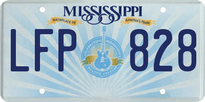 MS license plate LFP828