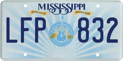 MS license plate LFP832