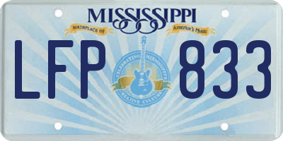 MS license plate LFP833