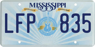 MS license plate LFP835