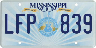 MS license plate LFP839