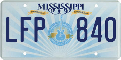 MS license plate LFP840
