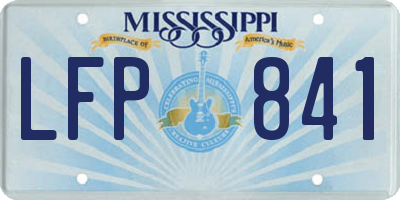 MS license plate LFP841