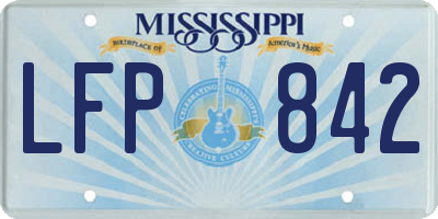 MS license plate LFP842