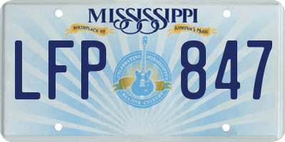MS license plate LFP847