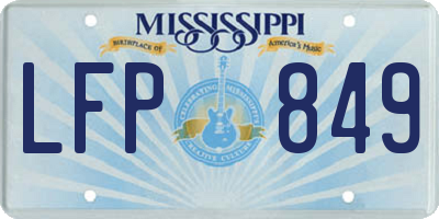 MS license plate LFP849