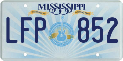 MS license plate LFP852