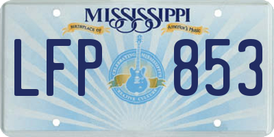MS license plate LFP853
