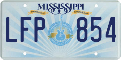 MS license plate LFP854