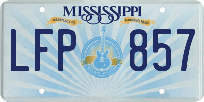 MS license plate LFP857