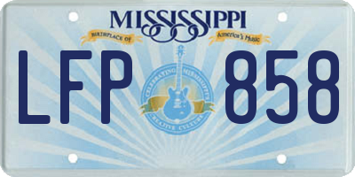 MS license plate LFP858