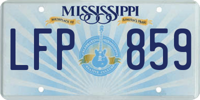 MS license plate LFP859