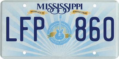 MS license plate LFP860