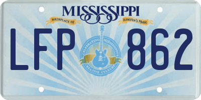 MS license plate LFP862