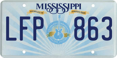 MS license plate LFP863