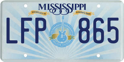 MS license plate LFP865