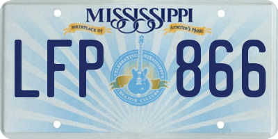 MS license plate LFP866