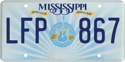 MS license plate LFP867