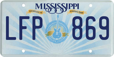 MS license plate LFP869
