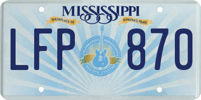 MS license plate LFP870