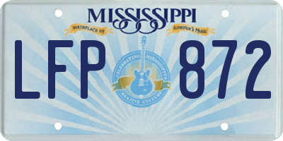 MS license plate LFP872