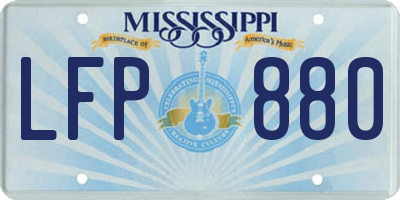 MS license plate LFP880
