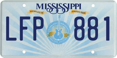 MS license plate LFP881