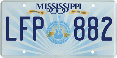 MS license plate LFP882