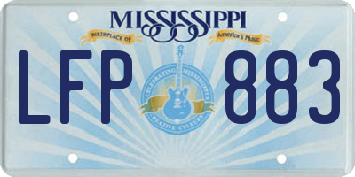 MS license plate LFP883