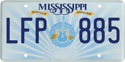 MS license plate LFP885
