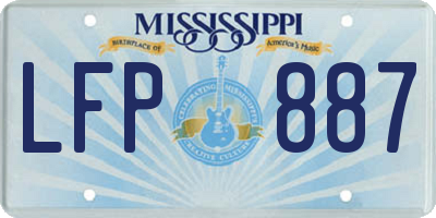 MS license plate LFP887
