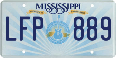 MS license plate LFP889